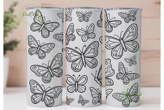 Butterfly 20oz Tumbler Design Sublimation PixelChick 