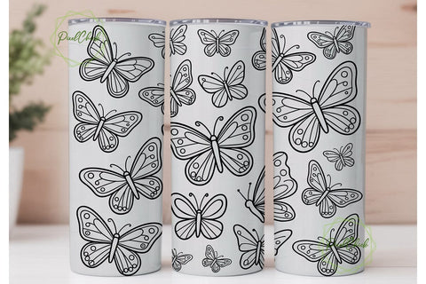 Butterfly 20oz Tumbler Design Sublimation PixelChick 