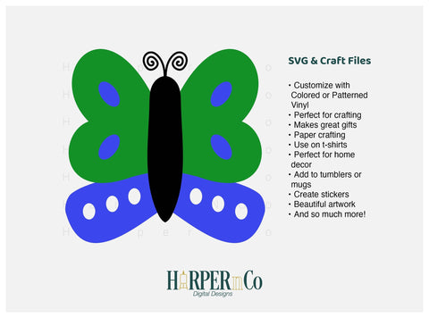 Butterfly 6 SVG PNG Cut EPS File SVG HarperNCo 
