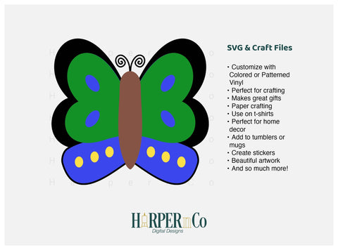 Butterfly 9 SVG PNG Cut EPS File SVG HarperNCo 