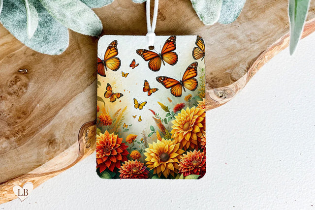 Butterfly Air Freshener - Dahlia Car Air Freshie Sublimation Sublimation BijouBay 