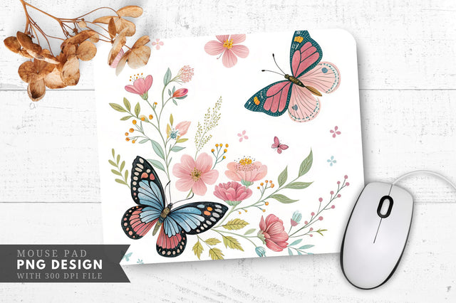 Butterfly And Floral Temporary Tattoo Set Mouse Pad Design Sublimation Regulrcrative 