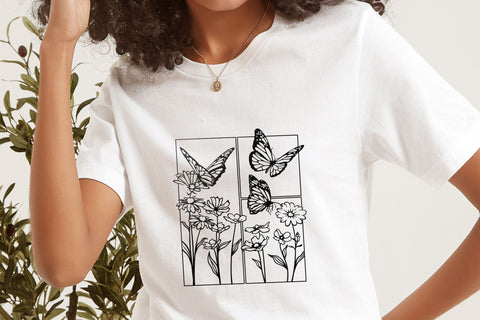 Butterfly and flowers Svg, Butterflies Svg, Flowers Svg, Wildflowers Svg SVG Artinrhythm shop 