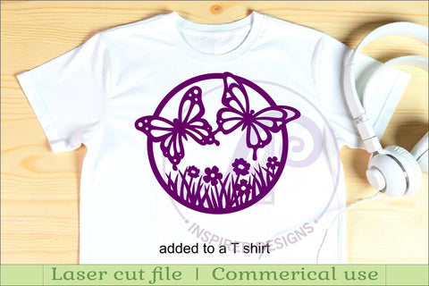 Butterfly and flowers wall sign, SVG file. vector sign SVG APInspireddesigns 