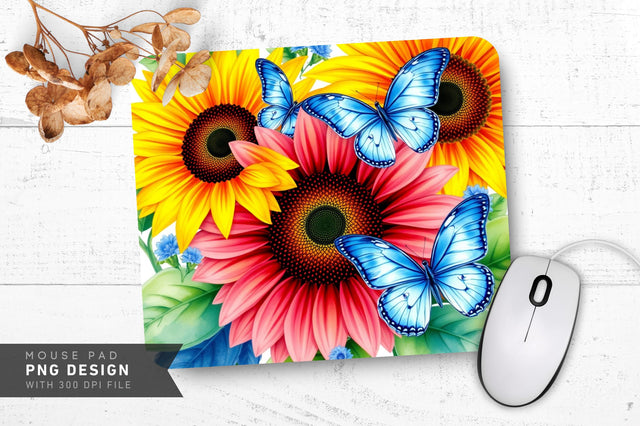 Butterfly And Foliage Mousepad Sublimation Regulrcrative 