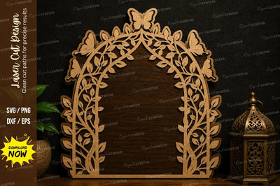 Butterfly Arch Frame Laser Cut SVG Design SVG Regulrcrative 