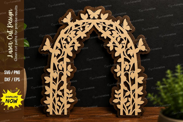 Butterfly Arch Frame laser cut svg File SVG Regulrcrative 
