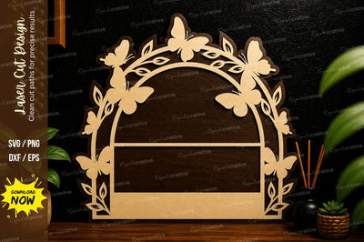 Butterfly Arch Frame Laser Cut SVG Regulrcrative 