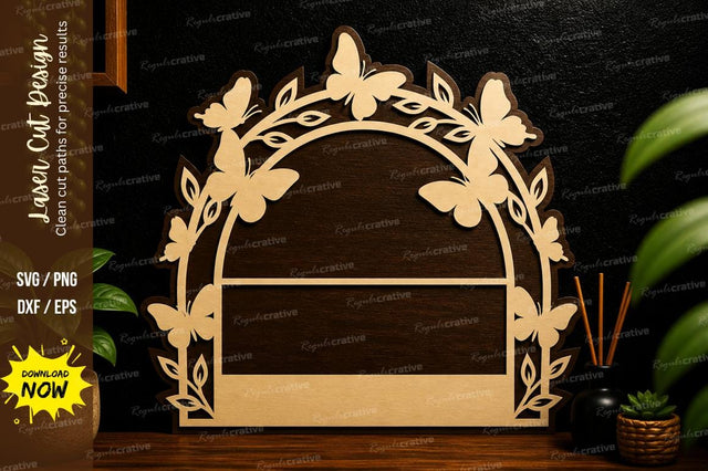 Butterfly Arch Frame Laser Cut SVG Regulrcrative 