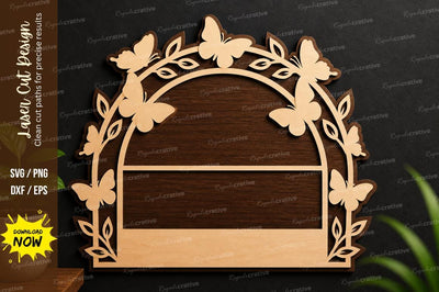 Butterfly Arch Laser Cut Frame SVG Regulrcrative 