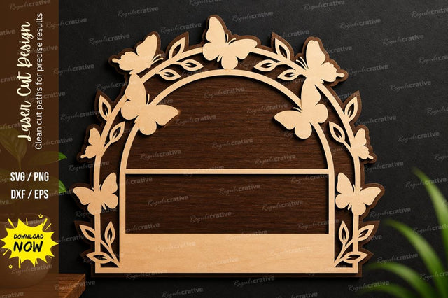 Butterfly Arch Laser Cut Frame SVG Regulrcrative 