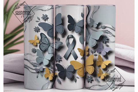 Butterfly Awareness 20oz Tumbler Wrap Sublimation sassyprint 