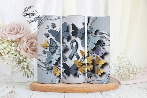 Butterfly Awareness 20oz Tumbler Wrap Sublimation sassyprint 