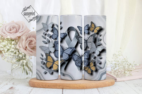 Butterfly Awareness 20oz Tumbler Wrap Sublimation sassyprint 