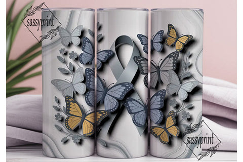 Butterfly Awareness 20oz Tumbler Wrap Sublimation sassyprint 