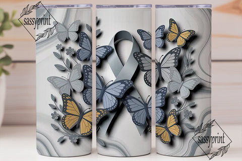 Butterfly Awareness 20oz Tumbler Wrap Sublimation sassyprint 