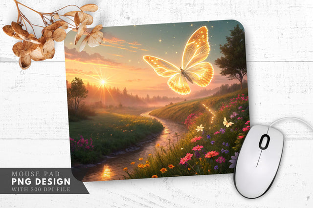 Butterfly Bliss at Sunset Mouse Pad Desgin Sublimation Regulrcrative 