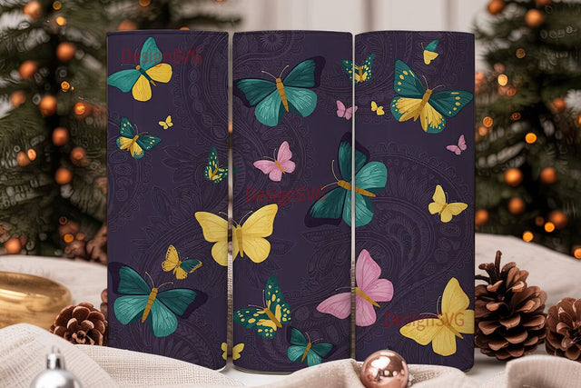 Butterfly Bloom 20oz Tumbler Wrap Sublimation DesignSVG 