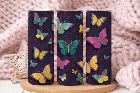 Butterfly Bloom 20oz Tumbler Wrap Sublimation DesignSVG 