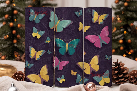 Butterfly Bloom 20oz Tumbler Wrap Sublimation DesignSVG 