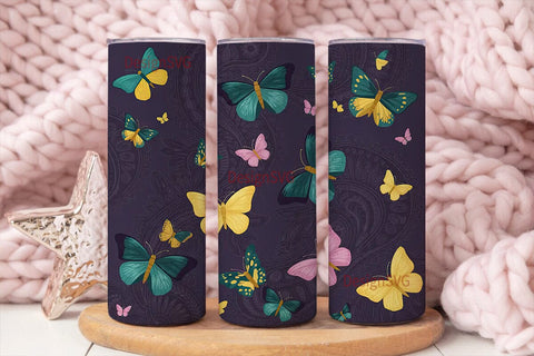 Butterfly Bloom 20oz Tumbler Wrap Sublimation DesignSVG 