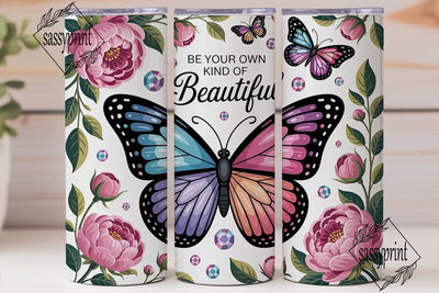 Butterfly Bloom 20oz Tumbler Wrap Sublimation sassyprint 