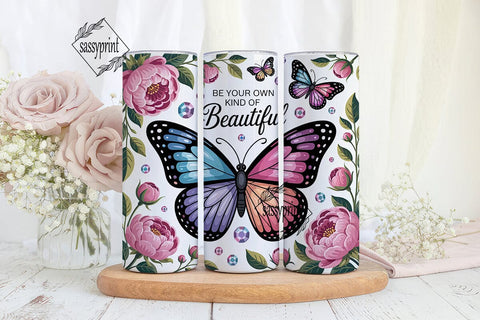 Butterfly Bloom 20oz Tumbler Wrap Sublimation sassyprint 