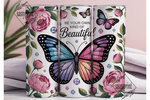Butterfly Bloom 20oz Tumbler Wrap Sublimation sassyprint 