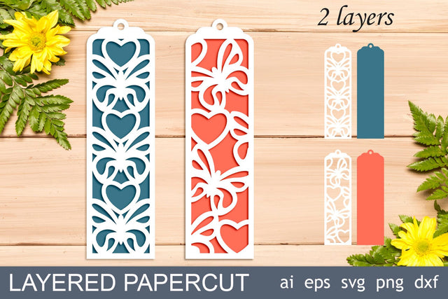 Butterfly bookmarks svg, Layered papercut bookmark SVG AnastasiyaArtDesign 