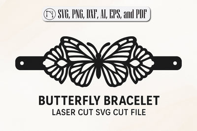 Butterfly Bracelet Laser Cut SVG Cut File SVG MD JOYNAL ABDIN 