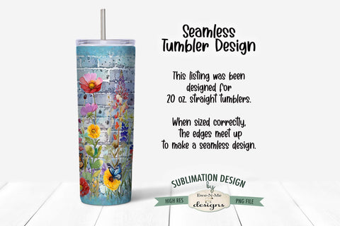 Butterfly Brick Wall Sublimation Tumbler | Life Update Still A Mess Sublimation Ewe-N-Me Designs 