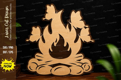 Butterfly Campfire Laser Cut SVG Design SVG Regulrcrative 