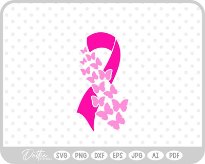 Butterfly Cancer Awareness Ribbon SVG DottieDigitals 