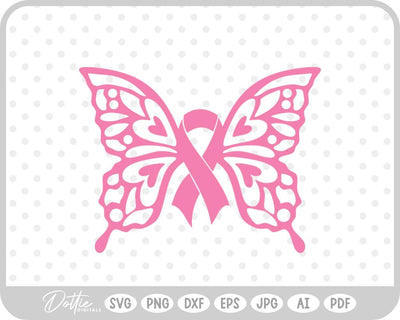 Butterfly Cancer Awareness Ribbon SVG DottieDigitals 