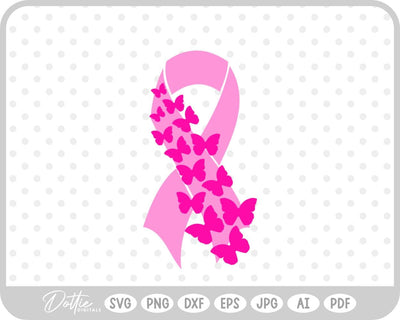 Butterfly Cancer Awareness Ribbon SVG DottieDigitals 
