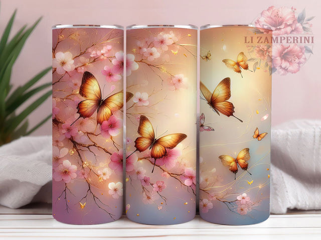 Butterfly Cherry Blossom Tumbler, Cherry Blossom, Spring Tumbler, Floral Wrap, Blossom Sublimation, Spring Design, Butterfly Wrap Sublimation Li Zamperini 