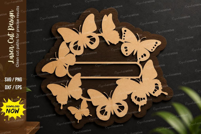 Butterfly Circle Wreath laser cut svg File SVG Regulrcrative 