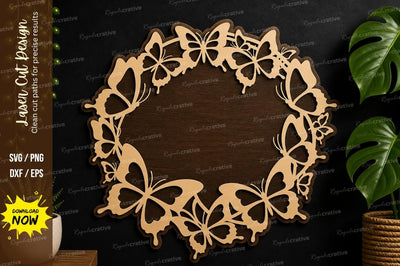 Butterfly Circle Wreath laser cut svg File SVG Regulrcrative 