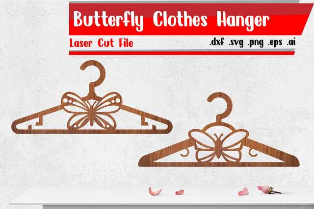 Butterfly Clothes Hanger Laser Cut Files SVG zafrans studio 