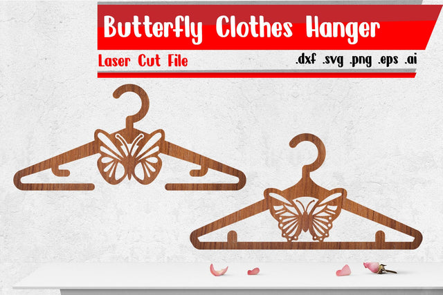 Butterfly Clothes Hanger Laser Cut Files SVG zafrans studio 