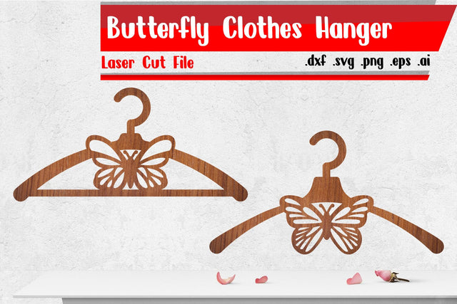 Butterfly Clothes Hanger Laser Cut Files SVG zafrans studio 