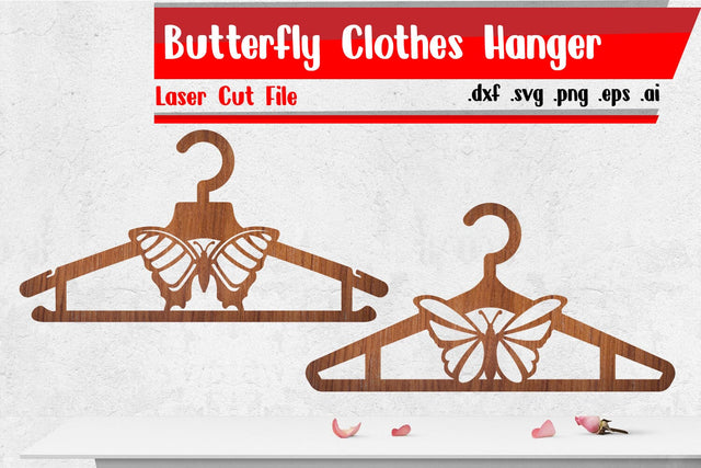 Butterfly Clothes Hanger Laser Cut Files SVG zafrans studio 