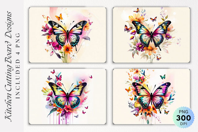 Butterfly Cutting Board PNG Design Sublimation Regulrcrative 