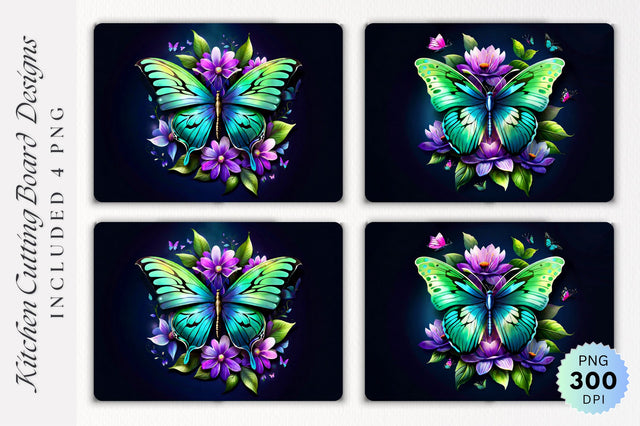 Butterfly Cutting Board PNG Design Sublimation Regulrcrative 