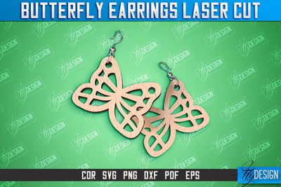 Butterfly Earrings Design | Accessories Laser Cut | Jewelry Design | CNC Files SVG Fly Design 