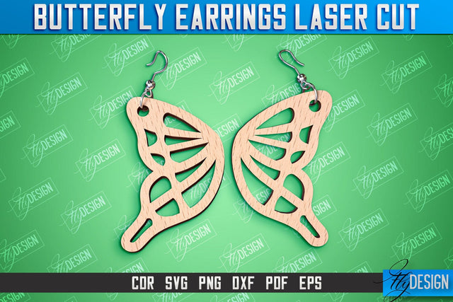 Butterfly Earrings Design | Accessories Laser Cut | Jewelry Design | CNC Files SVG Fly Design 