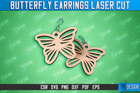 Butterfly Earrings Design | Accessories Laser Cut | Jewelry Design | CNC Files SVG Fly Design 