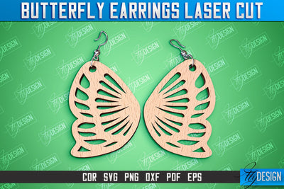 Butterfly Earrings Design | Accessories Laser Cut | Jewelry Design | CNC Files SVG Fly Design 
