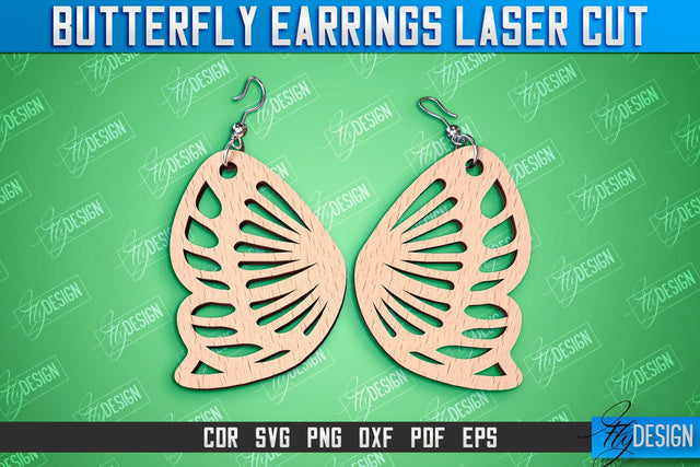 Butterfly Earrings Design | Accessories Laser Cut | Jewelry Design | CNC Files SVG Fly Design 