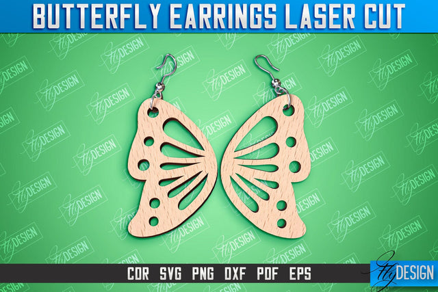 Butterfly Earrings Design | Accessories Laser Cut | Jewelry Design | CNC Files SVG Fly Design 